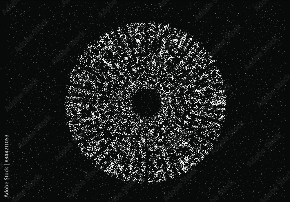 Aufkleber Dotted sphere looking like the iris of eye. Conceptual image of high tech systems: Artificial Intelligence, Cyber Informational Security.