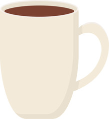 Cup of Fresh Coffee. Beige cup with shadows. Vector Illustration. Flat Style.