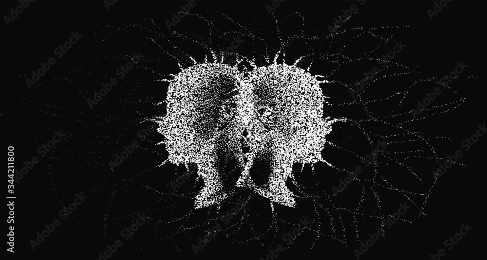 Aufkleber silhouette of a human profile with wires going outside the head like the neural networks, axons and 