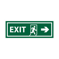 exit sign icon in trendy flat style