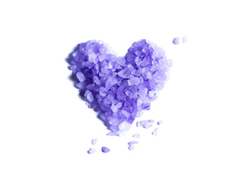 Sales de baño de lavanda con forma de corazón