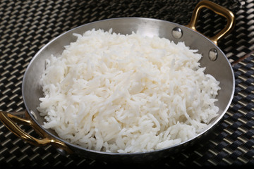 white rice black background 