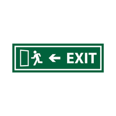 exit sign icon in trendy flat style