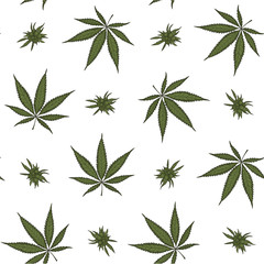 Pattern "Cannabis with buds".