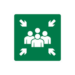 fire assembly point vector icon