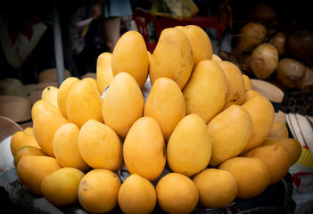 Fresh mangoes are sold