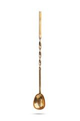  beautiful copper antique spoon isolated on white background