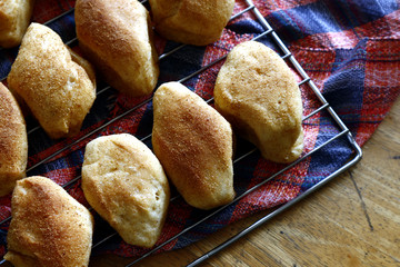 Freshly baked Filipino bread called Pan de sal or Bread of Salt