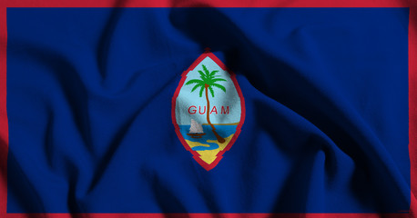 Flag of guam, USA with waving fabric texture