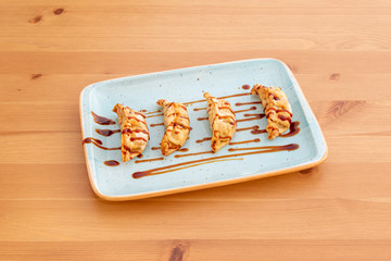 Image of gyozas in restaurant