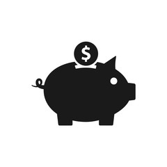 piggy bank vector icon in trendy flat design