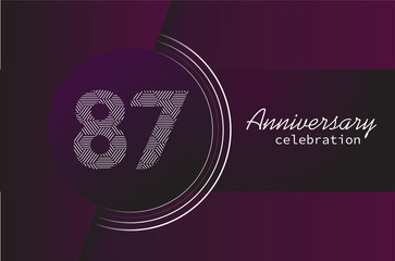 87 years anniversary celebration logo vector template design 