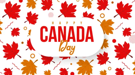Foto op Plexiglas happy canada day background illustration vector © Framehay