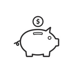 piggy bank vector icon in trendy flat design