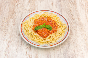 Plato de spaghetti bolognese