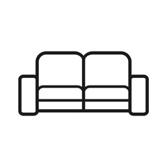 sofa icon, line art sofa icon in trendy flat style