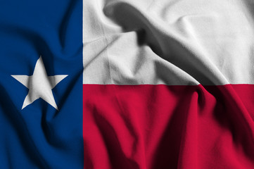 Flag of texas, USA with waving fabric texture	