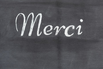 Obraz premium Blackboard with the word Thank you