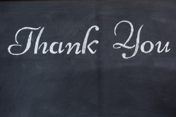 Blackboard with the word Thank you