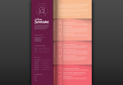 Minimalist Pink Resume Layout