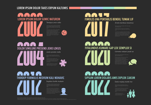 Timeline Layout with Big Year Numbers
