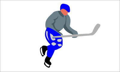 Hockey Player flat ilustration