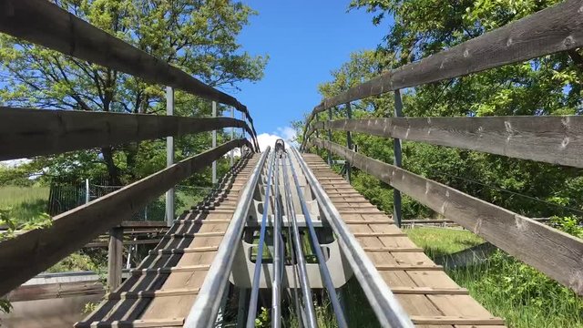 Fun Bobsled ride in Hungary