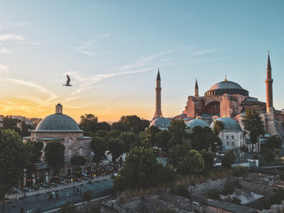 Fototapeta premium Hagia Sophia at sunset