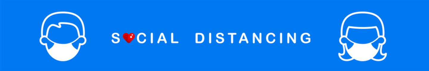 Social distancing banner. Vector eps 10