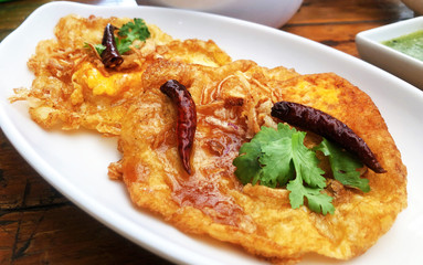 Thai Style Fried Egg with Fried Dried Chili