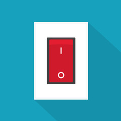 red electric switch icon- vector illustration