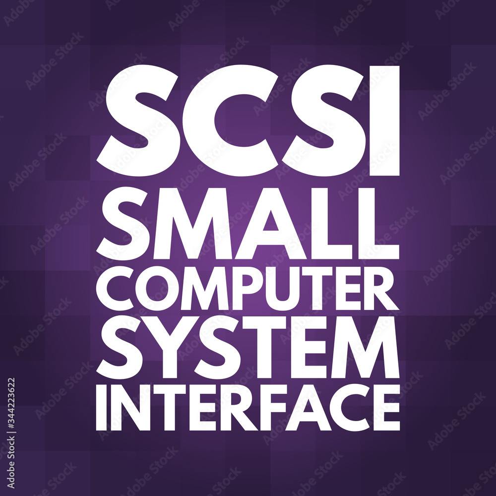Poster scsi - small computer system interface acronym, technology concept background