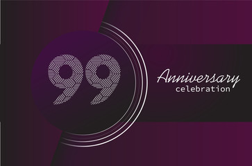 99 years anniversary celebration logo vector template design 