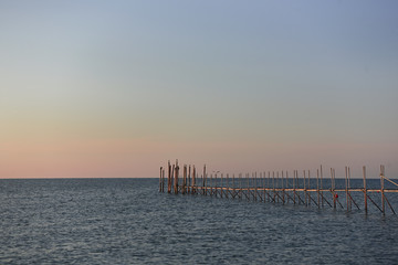 Fototapeta premium molo tramonto mare Itali jesolo veneto 