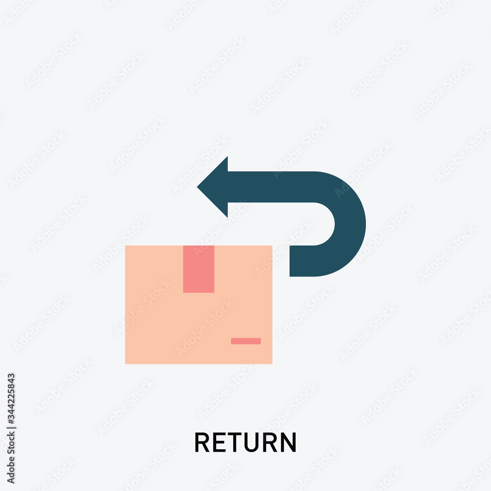 Poster return box icon. vector illustration in modern flat style. design elements for mobile and web applic