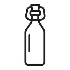 Reusable glass bottle line black icon. Zero waste lifestyle. Outline pictogram for web page, mobile app, promo.