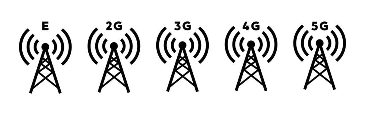 Icon set 2G, 3G, 4G. Vector illustration.