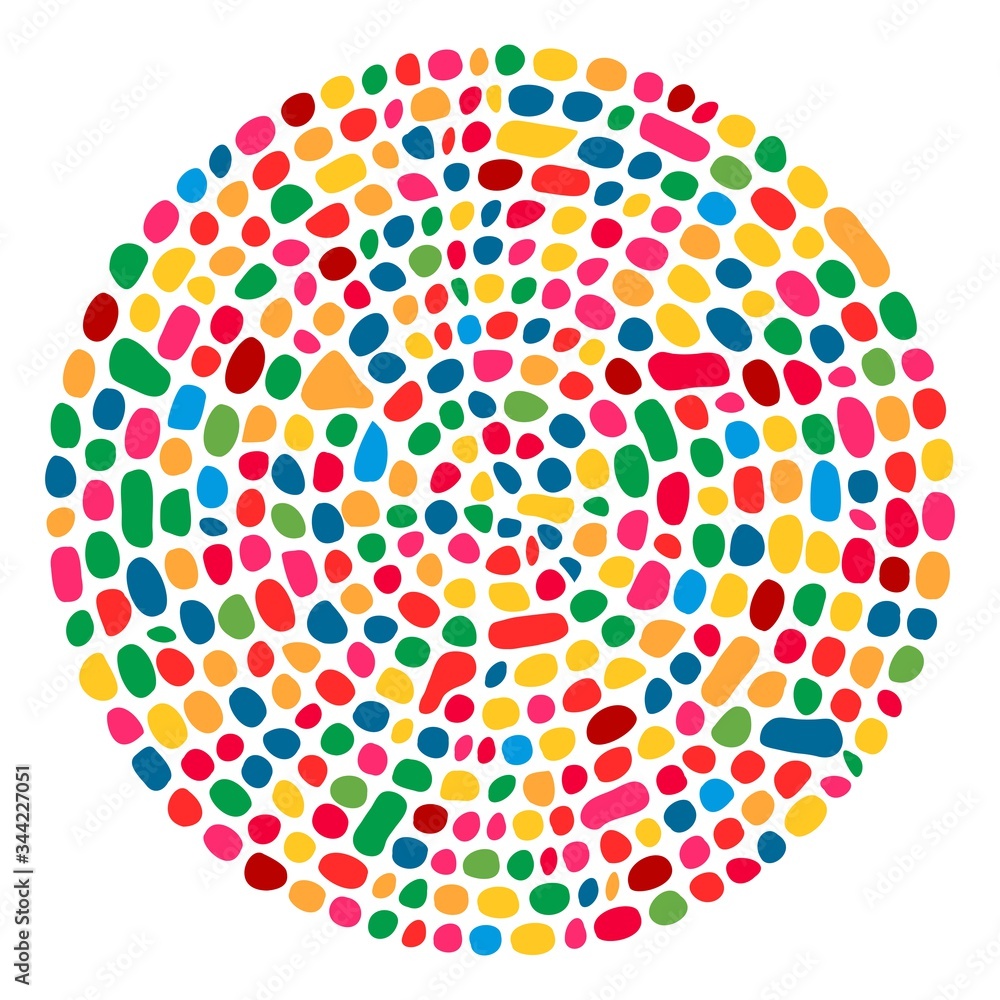 Poster vector abstract colorful mosaic round pattern