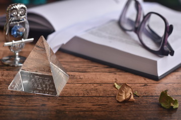 A book lying on the boards, the path to knowledge, pleasant leisure and relaxation