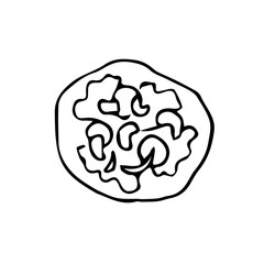 Hand drawn Mexican traditional food tostados icon isolated on white background. Vector illustration for menu, poster, web.