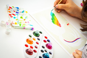 colorful watercolor painting home drawing