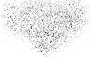 Distressed black texture. Dark grainy texture on white background. Dust overlay textured. Grain noise particles. Rusted white effect. Grunge design elements. Vector illustration, EPS 10.