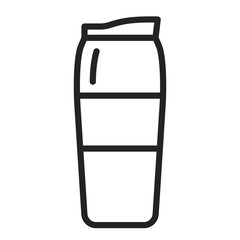 Reusable glass coffee or tea cup line black icon. Thermos for take away. Zero waste lifestyle. Outline pictogram for web page, mobile app, promo.