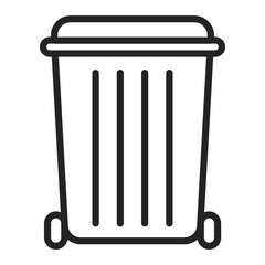 Bin line black icon. Zero waste lifestyle. Eco friendly. Outline pictogram