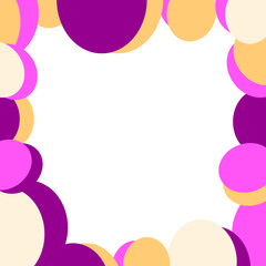 Frame with a round beige and maroon  ornamen. Romantic ornamental, gentle artwork. Style composition, design. Round shape. Pastel style print. Spring and summer image. Textile elements, fabric, decor.