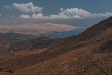 desert island panorama of Fuerteventura canary archipelago