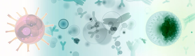 viren antikörper zellen grafik strukturen abstrakt banner