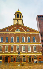 Fototapeta premium Faneuil Hall in Government Center of downtown Boston in USA reflex