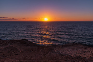 Fototapeta premium sunset desert island of Fuerteventura canary archipelago