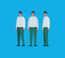 Men avatars cartoons vector design